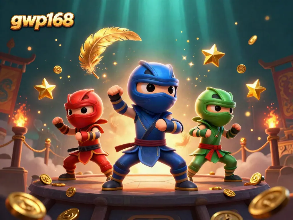 GWP168 menyajikan aksi seru dengan chameleon ninja berwarna-warni dalam pertarungan kasino online.