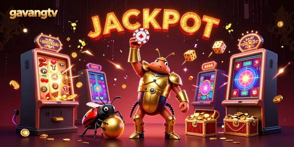 Experience thrilling moments with gavangtv's interactive gaming features showcasing vibrant jackpots and engaging characters.