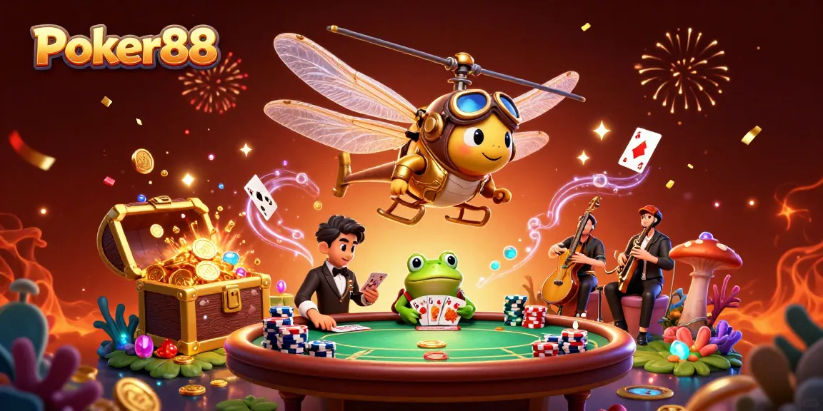 Experience Poker88's thrilling casino action with vibrant characters and dynamic gaming elements.