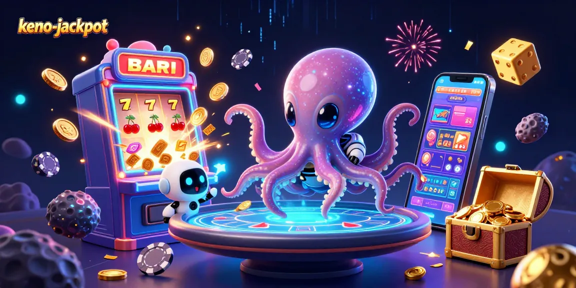 Spin the keno-jackpot with an alien octopus and robot at a holographic poker table
