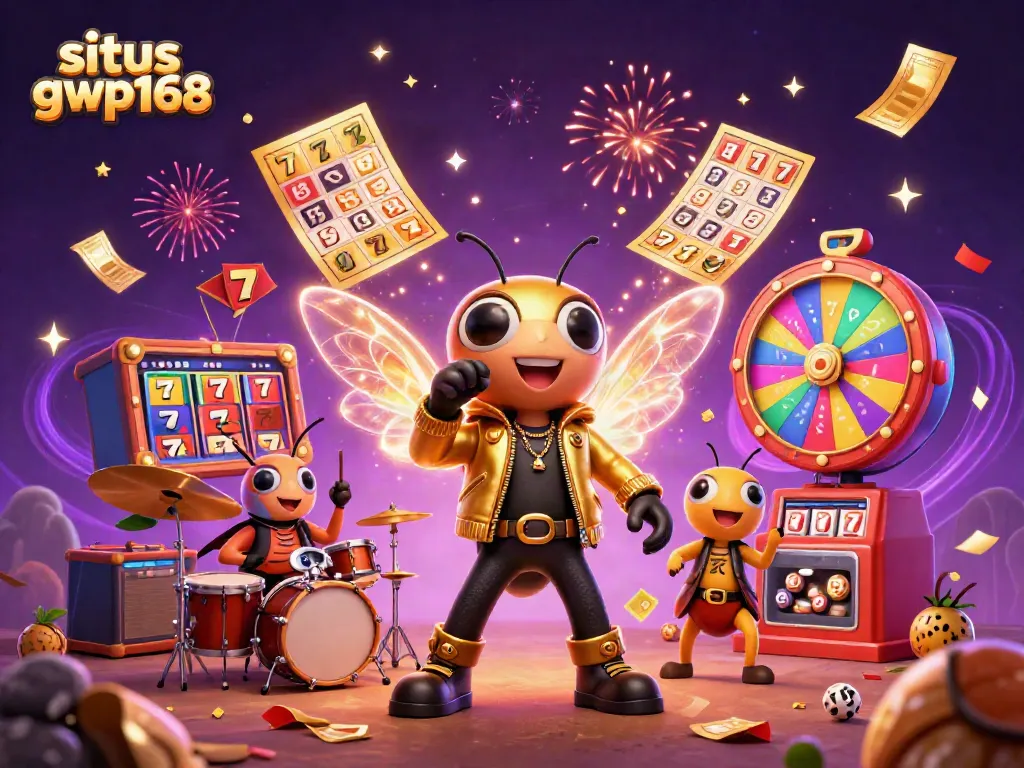 Gambar situs gwp168 menunjukkan cicada rock star dengan elemen slot dan bingo yang dinamis.