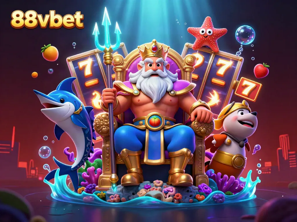 Engage in exhilarating gambling action with 88vbet amidst vibrant 3D casino scenes.