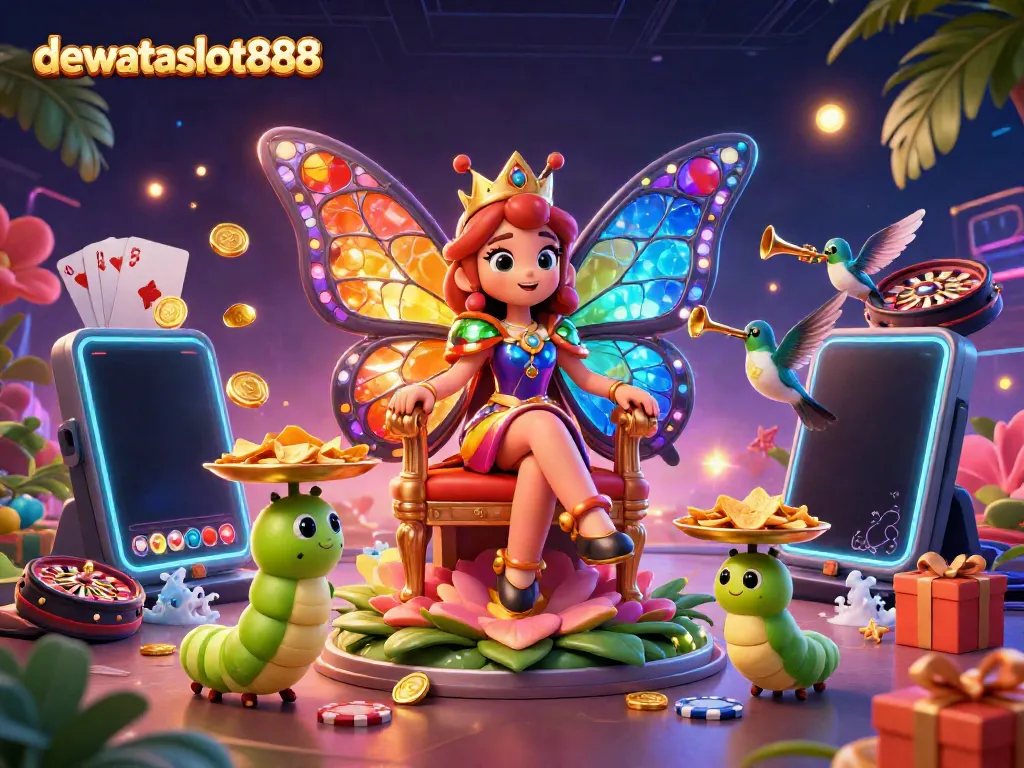Permainan slot menarik di dewataslot888 dengan ilustrasi kasino digital.
