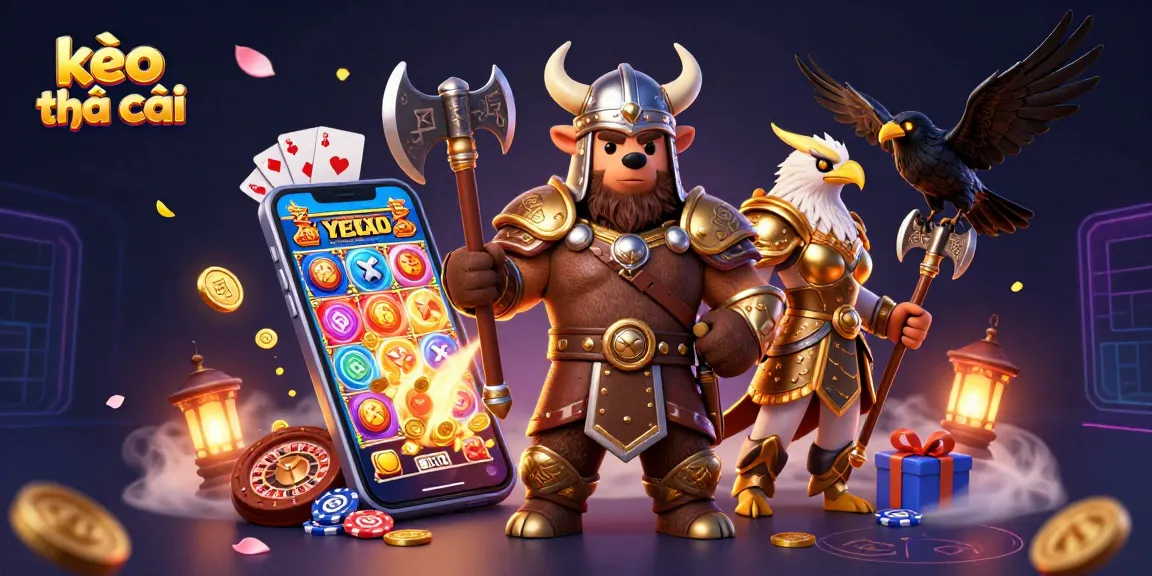 Engage with the kèo nhà cái in this vibrant 3D illustration showcasing casino action with thrilling game elements.