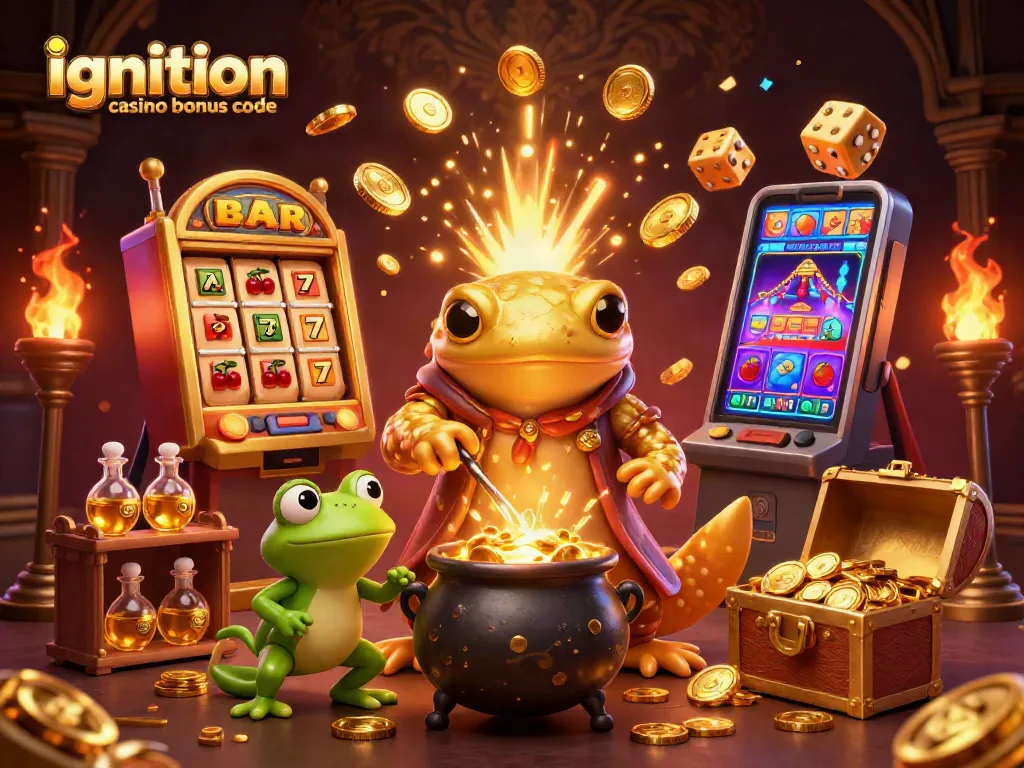 Celebrate wins with the ignition casino bonus code in a vibrant, golden casino scene.