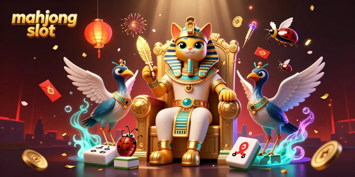 Play mahjong slot in an exciting 3D casino scene filled with vibrant characters and game elements
