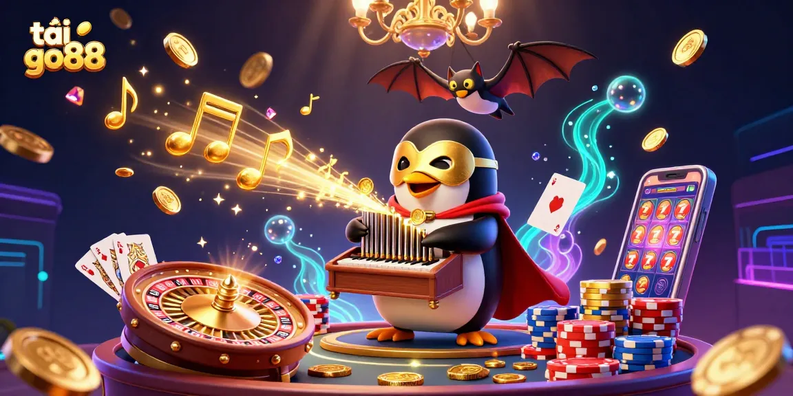 Experience the thrill of gaming with tải go88 featuring a penguin organist and dazzling casino elements.