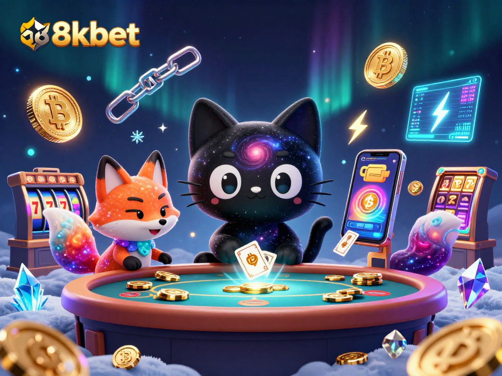 Engage with the thrilling universe of 88kbet casino featuring an enchanting black hole cat and vivid gaming elements.